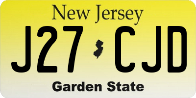 NJ license plate J27CJD
