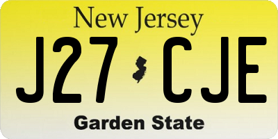 NJ license plate J27CJE