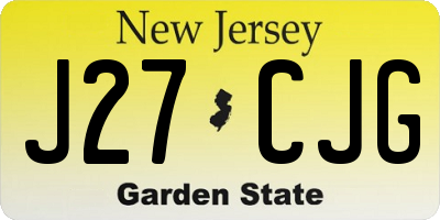 NJ license plate J27CJG