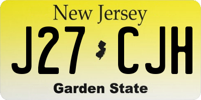 NJ license plate J27CJH