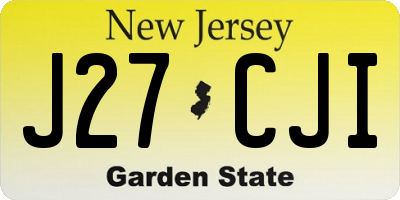 NJ license plate J27CJI