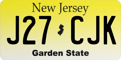 NJ license plate J27CJK