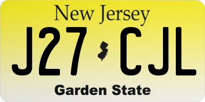 NJ license plate J27CJL