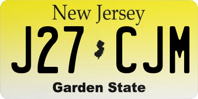 NJ license plate J27CJM