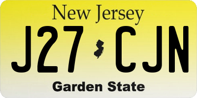 NJ license plate J27CJN