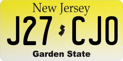NJ license plate J27CJO
