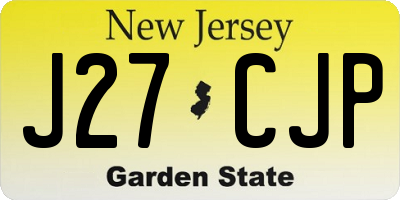 NJ license plate J27CJP