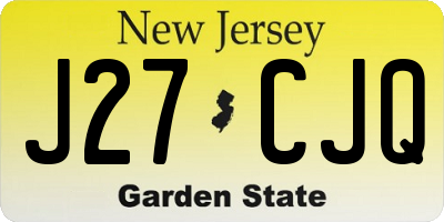 NJ license plate J27CJQ