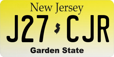 NJ license plate J27CJR