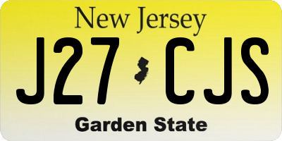 NJ license plate J27CJS
