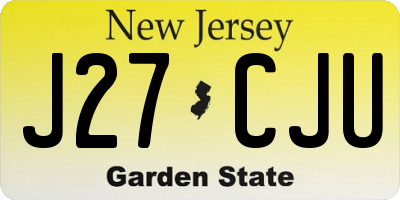 NJ license plate J27CJU