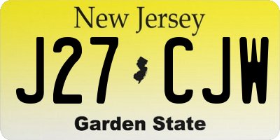 NJ license plate J27CJW