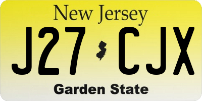 NJ license plate J27CJX