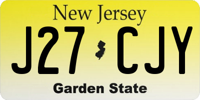 NJ license plate J27CJY