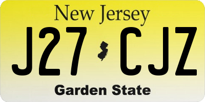 NJ license plate J27CJZ