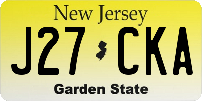 NJ license plate J27CKA