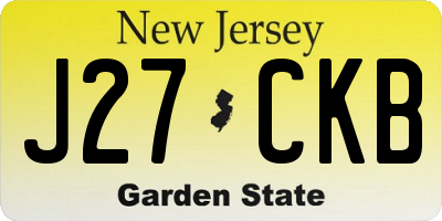 NJ license plate J27CKB