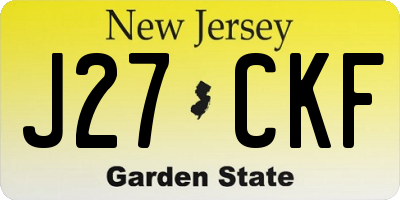 NJ license plate J27CKF