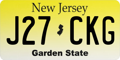 NJ license plate J27CKG