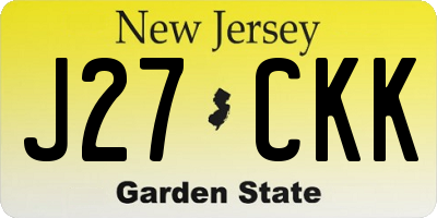 NJ license plate J27CKK