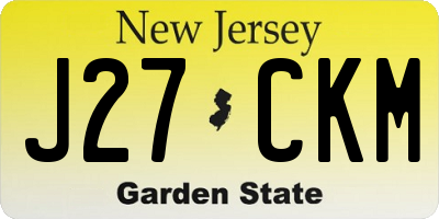 NJ license plate J27CKM