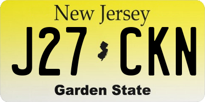 NJ license plate J27CKN