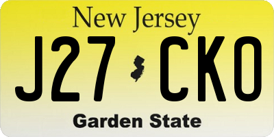 NJ license plate J27CKO