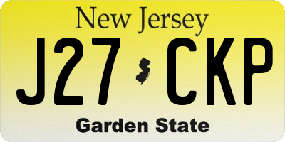 NJ license plate J27CKP