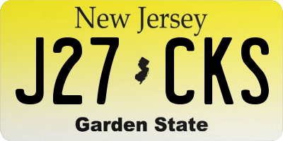 NJ license plate J27CKS