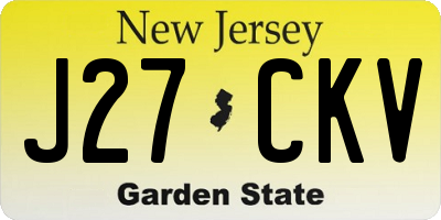 NJ license plate J27CKV