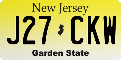 NJ license plate J27CKW