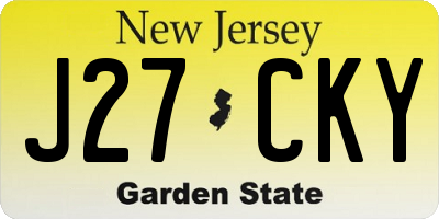 NJ license plate J27CKY