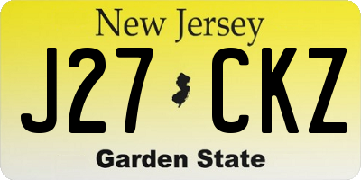 NJ license plate J27CKZ