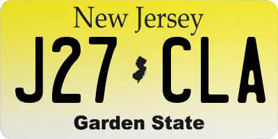 NJ license plate J27CLA