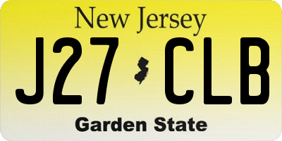 NJ license plate J27CLB