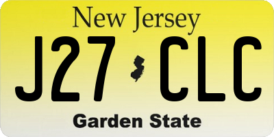 NJ license plate J27CLC