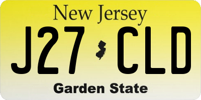NJ license plate J27CLD