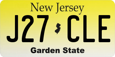 NJ license plate J27CLE