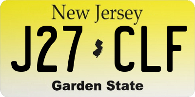 NJ license plate J27CLF