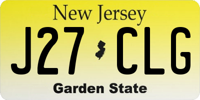 NJ license plate J27CLG