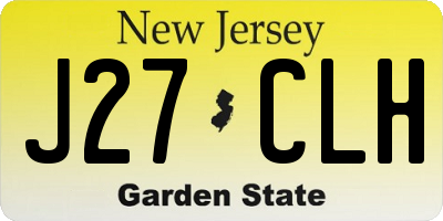 NJ license plate J27CLH