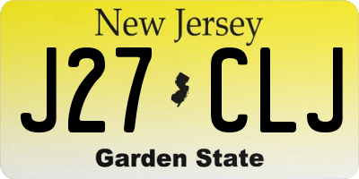 NJ license plate J27CLJ