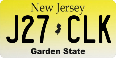 NJ license plate J27CLK