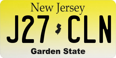 NJ license plate J27CLN