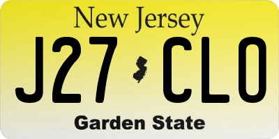 NJ license plate J27CLO