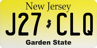 NJ license plate J27CLQ