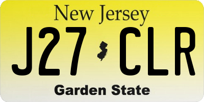 NJ license plate J27CLR