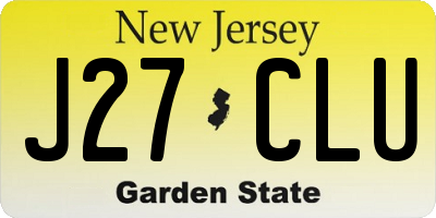 NJ license plate J27CLU