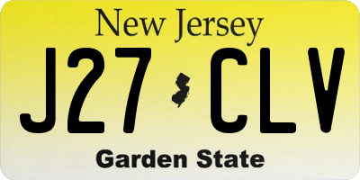 NJ license plate J27CLV