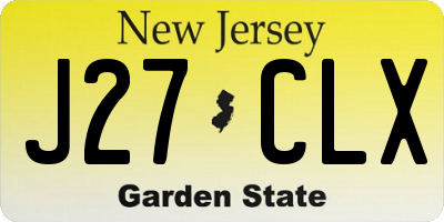 NJ license plate J27CLX